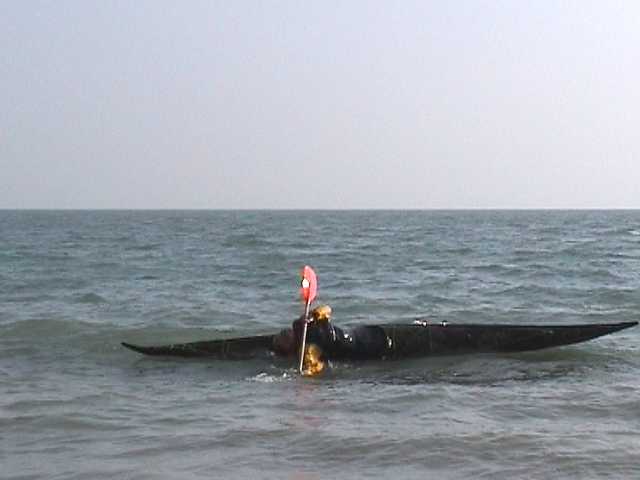 One of sequence of kayak rolling photos