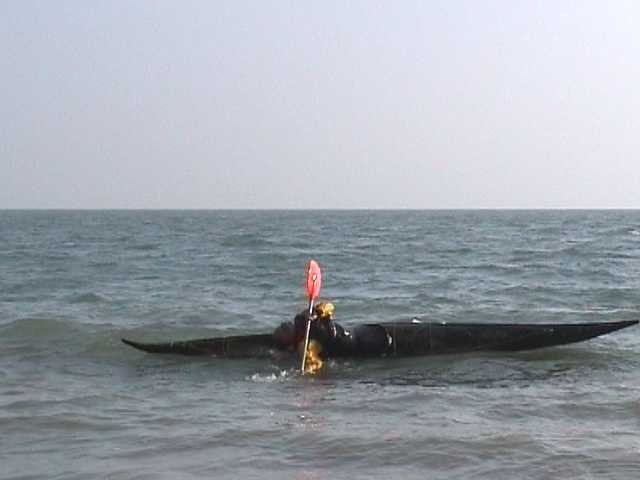 One of sequence of kayak rolling photos