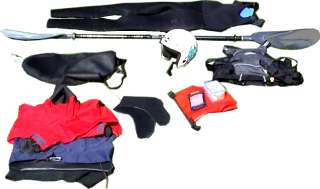 Pile of kayaking kit