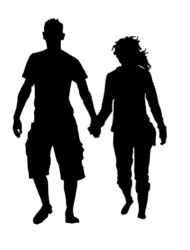 Man and woman silhouettes