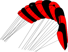 Inflatable foil-type kite