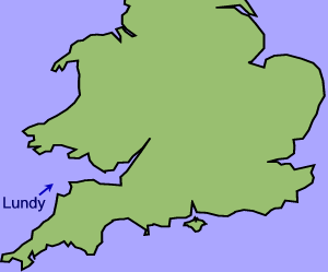 Location map of Lundy island
