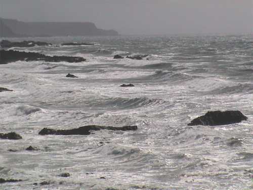 Rocky coast after two days of Force 5