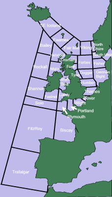 Sea areas for Shipping Forecast